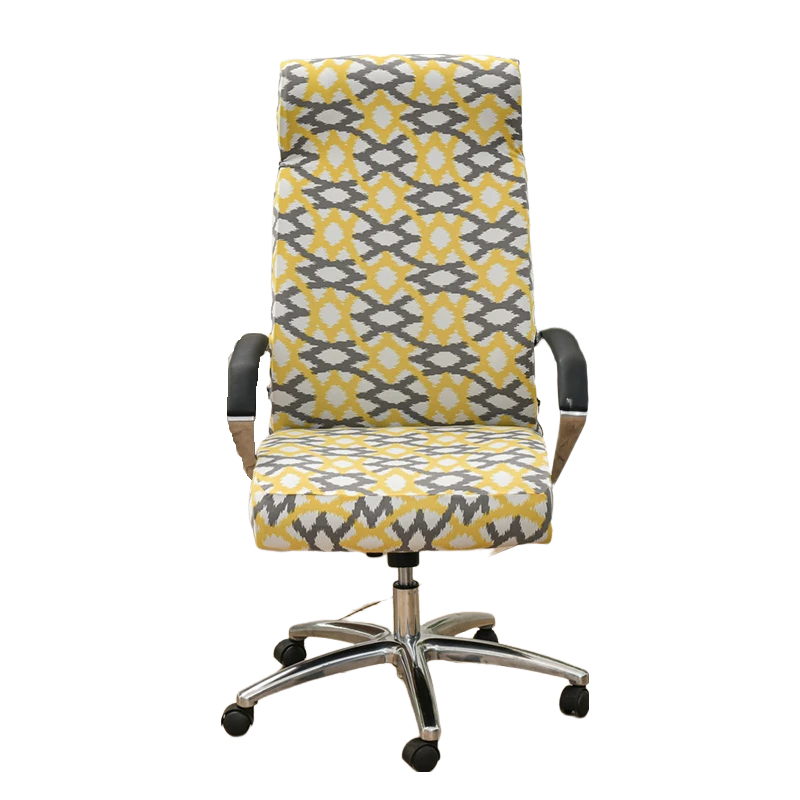 Anyseat Office Chair Cover Light Yellow Pattern Medium Non-Slip Rotating Seat Case Universal Armrest Chair Protector