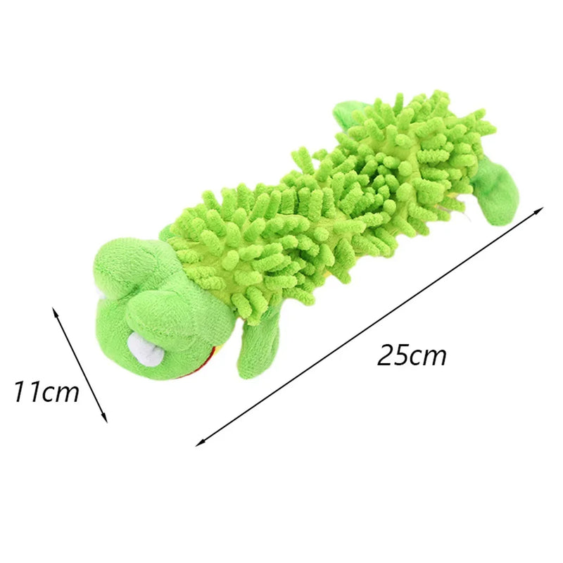 ANYWAGS Pet Toys Green Plush Squeaky Frog Soft Play Gear