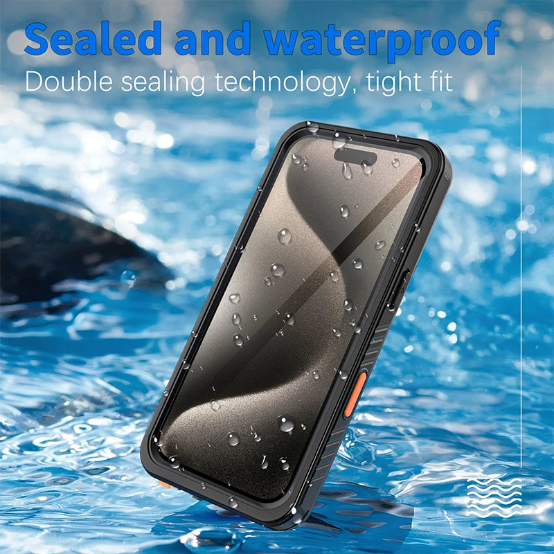 ANYMOB iPhone Case Black Shellbox Waterproof Military Grade Protection Defender Cover