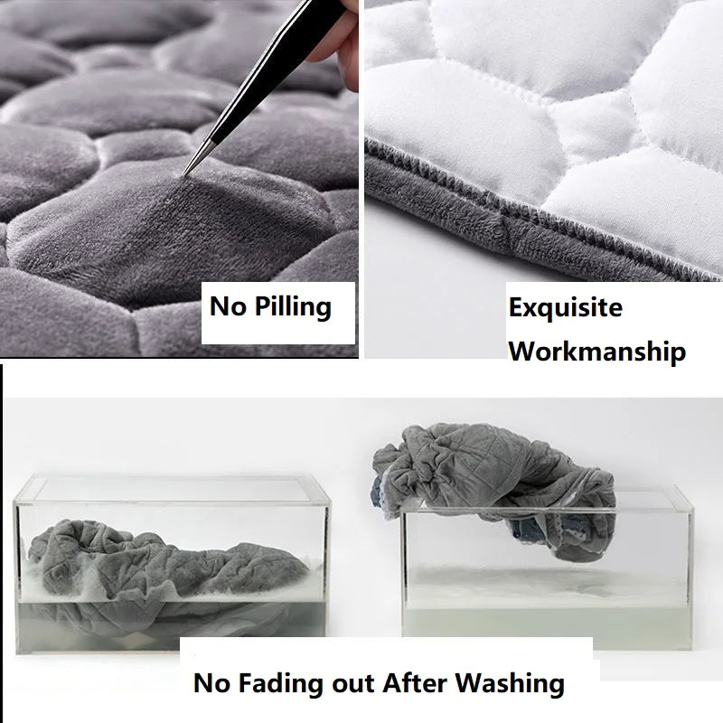 Anycozy Headboard Cover Dark Gray Cube Pattern Super Soft Smooth Quilted Velvet Bed Back Dust Protector Cover 180x70cm