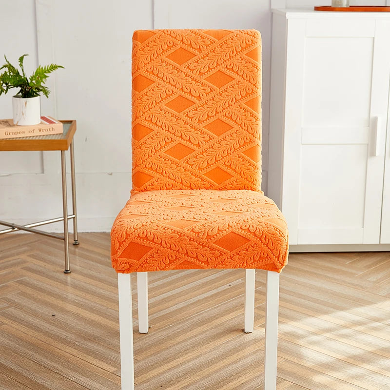 Anyseat Chair Cover Orange Knitted Veins Design with Anti-Dirt and Elastic Material for Dining Room Kitchen Wedding Hotel Banquet Restaurant
