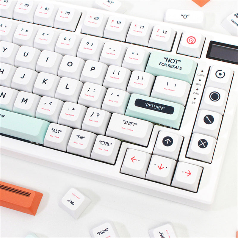 ANYMOB Keycap Keyboard Grey 141 Keys Plastic Dye Sublimation Mechanical Switches Clicks
