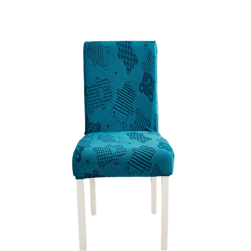 Anyseat Chair Cover Dark Blue Bear Design with Anti-Dirt and Elastic Material for Dining Room Kitchen Wedding Hotel Banquet Restaurant