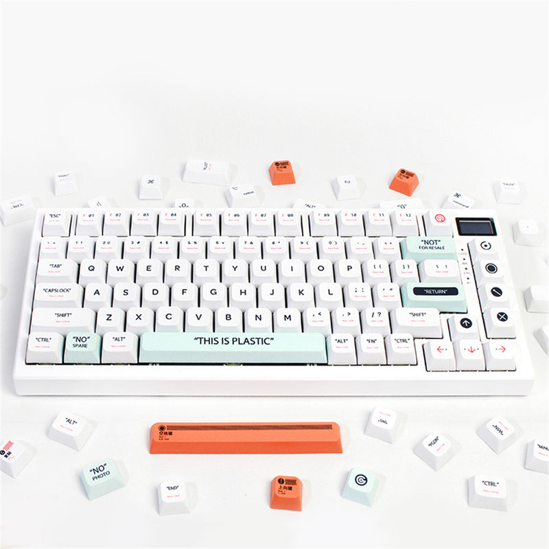 ANYMOB Keycap Keyboard Grey 141 Keys Plastic Dye Sublimation Mechanical Switches Clicks