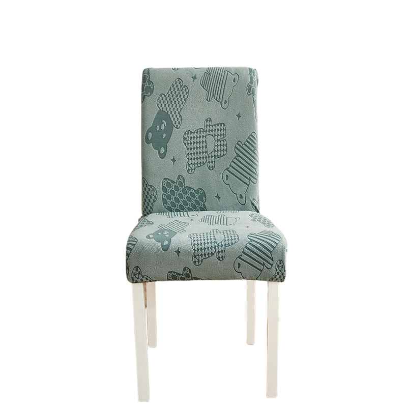 Anyseat  Chair Cover Green Bear Design with Anti-Dirt and Elastic Material for Dining Room Kitchen Wedding Hotel Banquet Restaurant