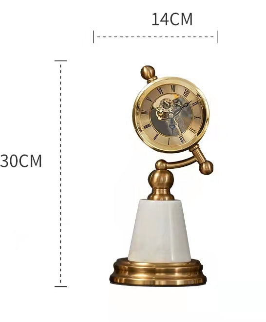 ANYHOUZ Luxury Gold Metal – Clock Showpiece Sculpture for Living Room, House Display & Elegant Crafts Ornaments