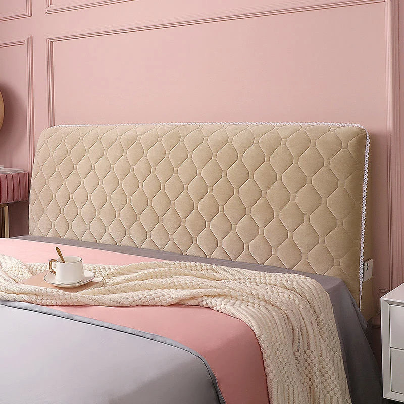 Anycozy Headboard Cover Khaki Diamond Pattern Super Soft Smooth Quilted Velvet Bed Back Dust Protector Cover 170x70cm