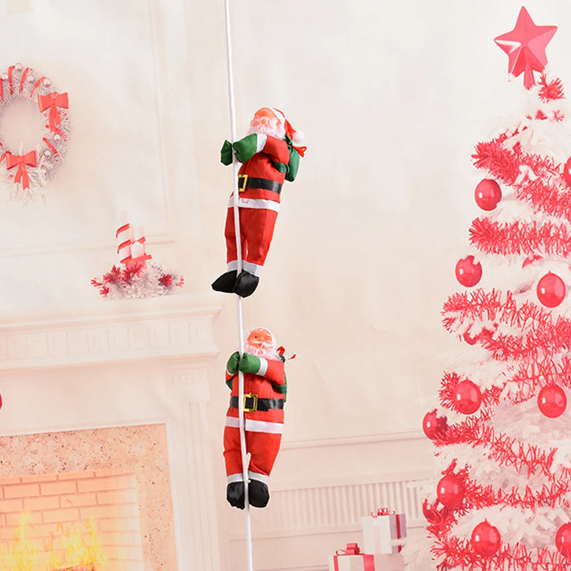 ANYDECO Christmas Tree Pendant Santa Claus Climbing Rope Hanging Holiday Ornament