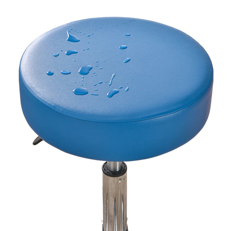 ANYHOUX Barstool Cushion Cover Blue Elastic Bands Slipcover for Swivel Chair Barstool Washable PU Leather Cushion Cover