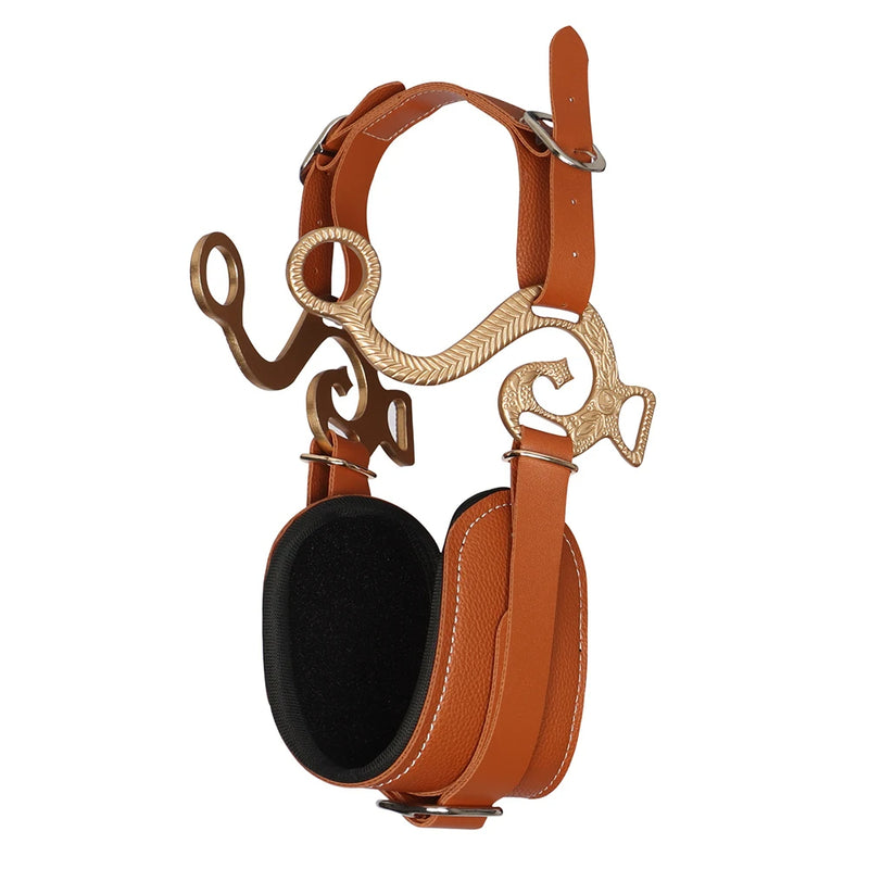ANYHOUZ Hackamore Horse Bit Brown Premium Adjustable Bitless Bridle For Horses Comfortable And Durable
