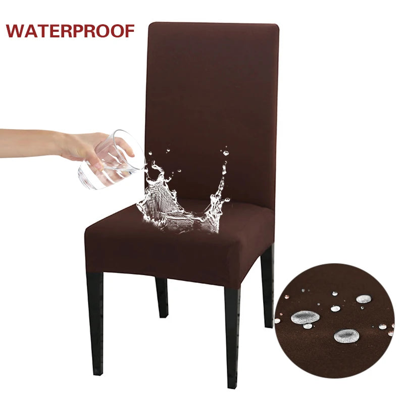 Anyseat Chair Cover Coffee with Anti-Dirt and Waterproof Elastic Material for Dining Room Kitchen Wedding Hotel Banquet Restaurant