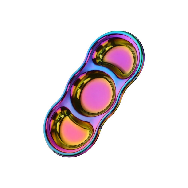 Anygleam Pink Rainbow Stainless Steel 3 Grid Seasoning Sauce Dish Plates Dipping Kitchenware