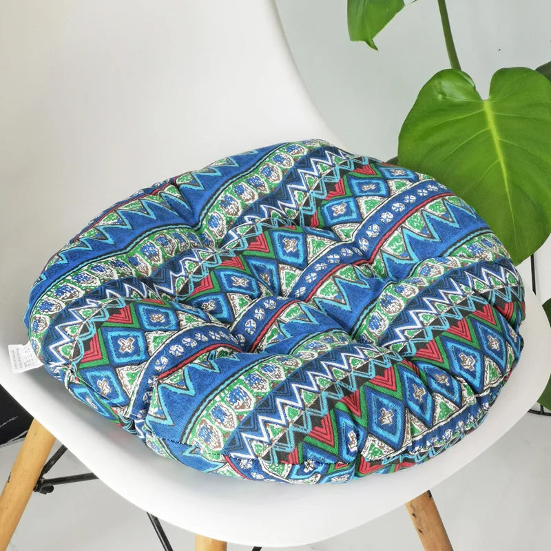 Anypillow Blue Bohemian Round Seat Cushion Pillow