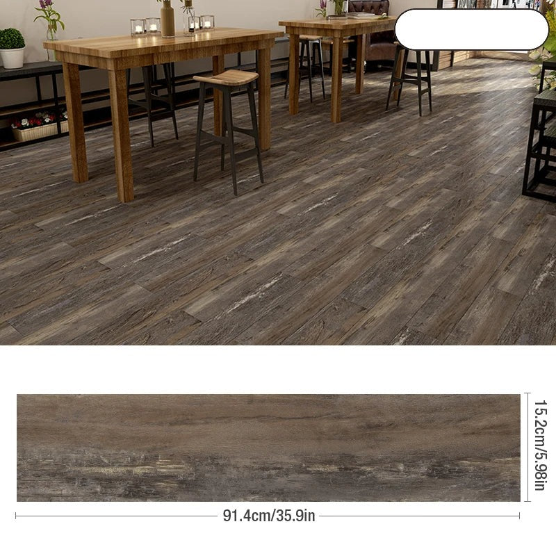 ANYHOUZ 20pcs Vinyl Floor Tile Brown Driftwood Pattern 3D Waterproof