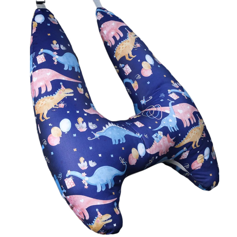 Anypillow Car Travel Pillow UShape Dinosaur Party Pattern Children Travel Pillow Cushion for Car Seat, Safety Neck Pillow for Kids