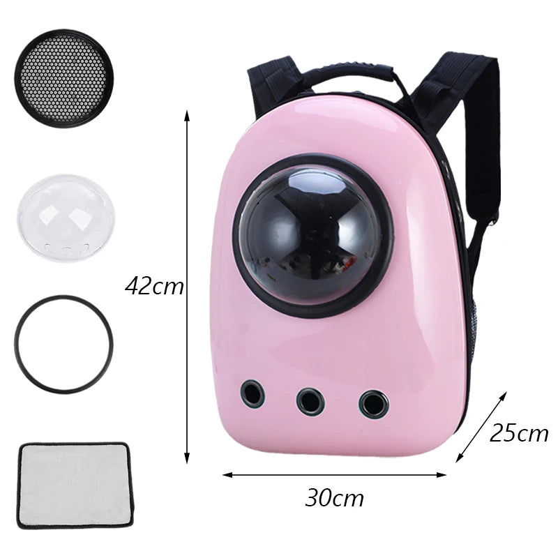 ANYWAGS Pet Carrier Pink No Print Breathable Space Capsule Travel On the Go Bag For Pet