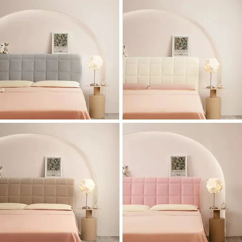 Anycozy Headboard Cover Square Light Gray Super Soft Smooth Quilted Velvet Bed Back Dust Protector Cover 180x70cm