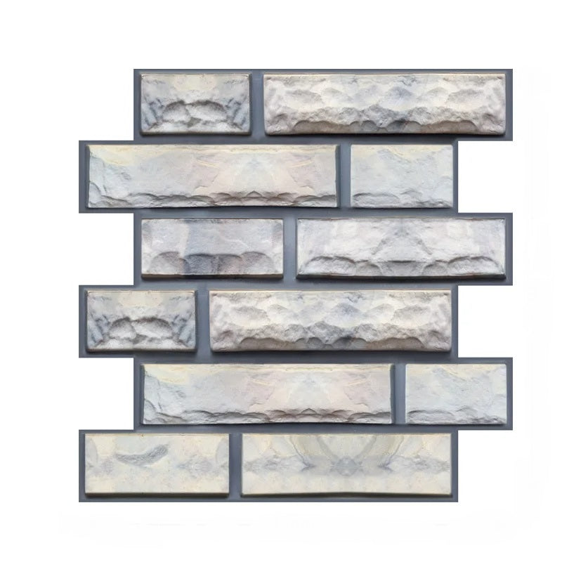 ANYHOUZ 10pcs Vinyl Wall Tile Stone Layered Pattern Waterproof