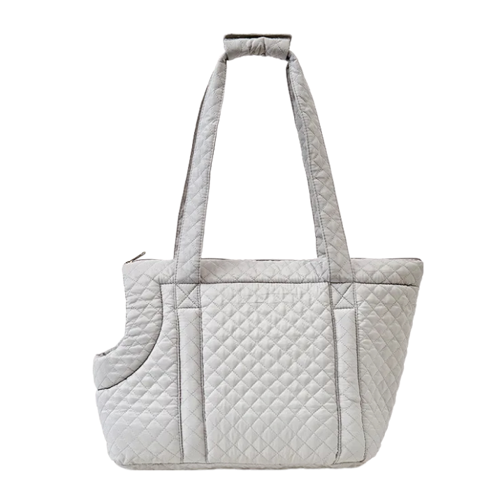 ANYWAGS Pet Carrier Thin Grey Korean Inspired Pet Hand Bag or Shoulder Bag with Quilted Cotton Portable Bag