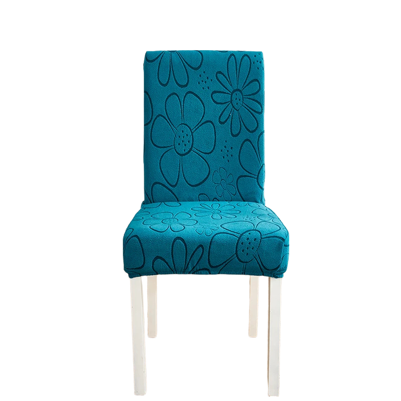 Anyseat Chair Cover Dark Blue Floral Design with Anti-Dirt and Elastic Material for Dining Room Kitchen Wedding Hotel Banquet Restaurant