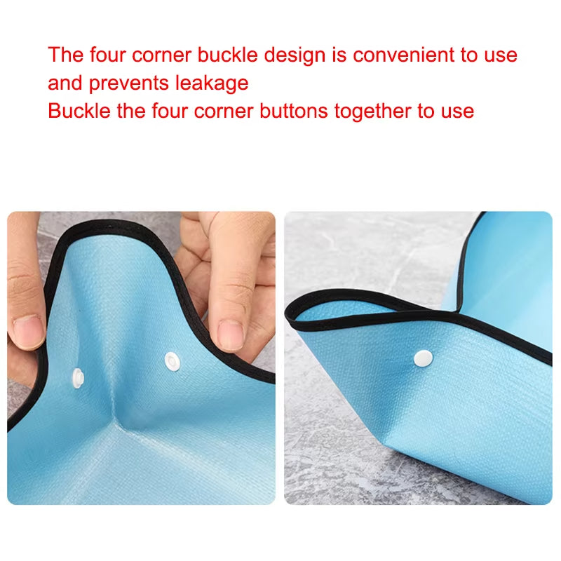 ANYHOUZ Garden Planting Mat Blue Foldable Potting Tray Reusable Waterproof Transplanting Pad