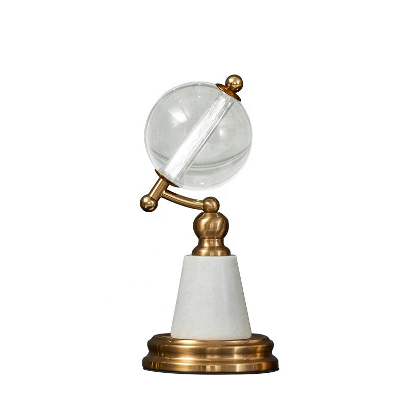 ANYHOUZ Luxury Gold Metal – Crystal Ball Showpiece for Living Room, House Display & Elegant Crafts Ornaments