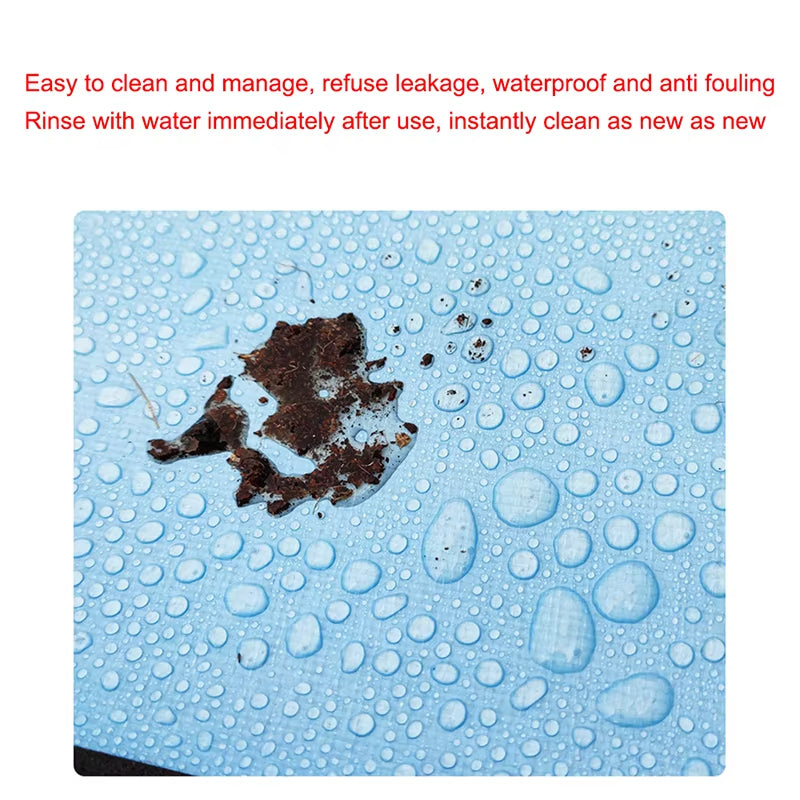 ANYHOUZ Garden Planting Mat Blue Foldable Potting Tray Reusable Waterproof Transplanting Pad