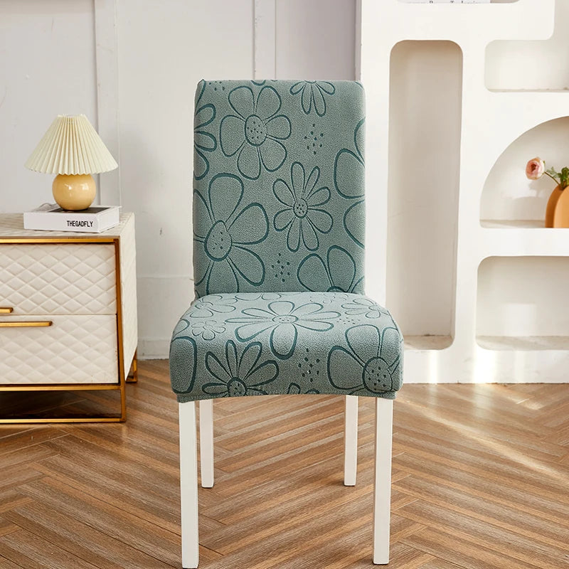 Anyseat Chair Cover Light Green Floral Design with Anti-Dirt and Elastic Material for Dining Room Kitchen Wedding Hotel Banquet Restaurant