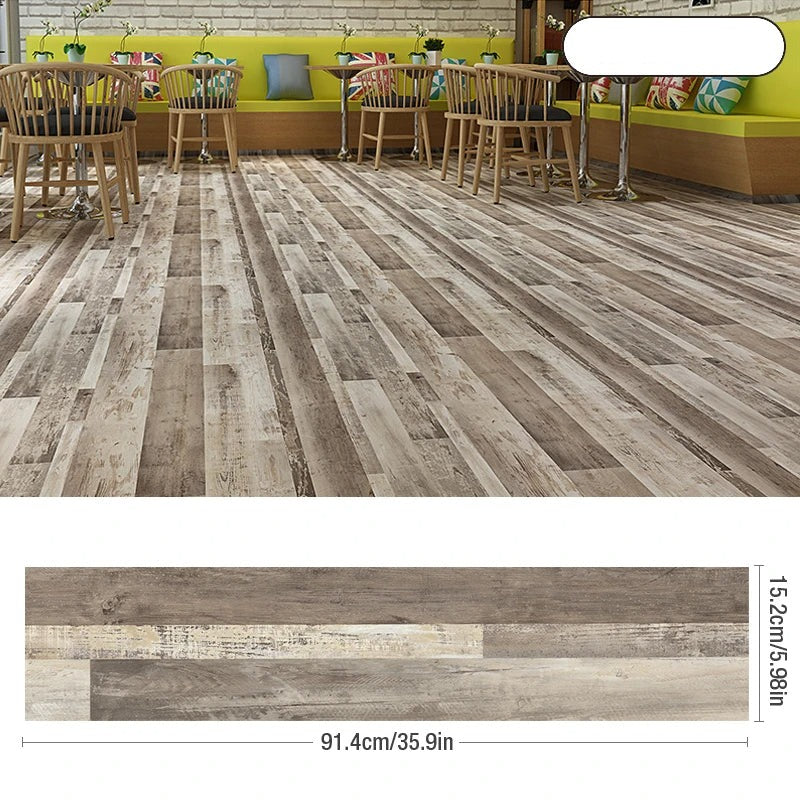 ANYHOUZ 5pcs Light Driftwood Vinyl Floor Tile Wood Grain 3D Waterproof