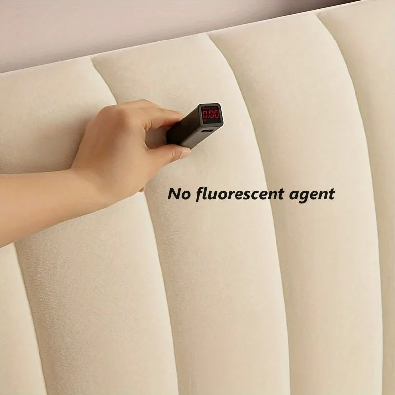 Anycozy Headboard Cover Khaki Short Plush Super Soft Smooth Quilted Velvet Bed Back Dust Protector Cover 140x70cm