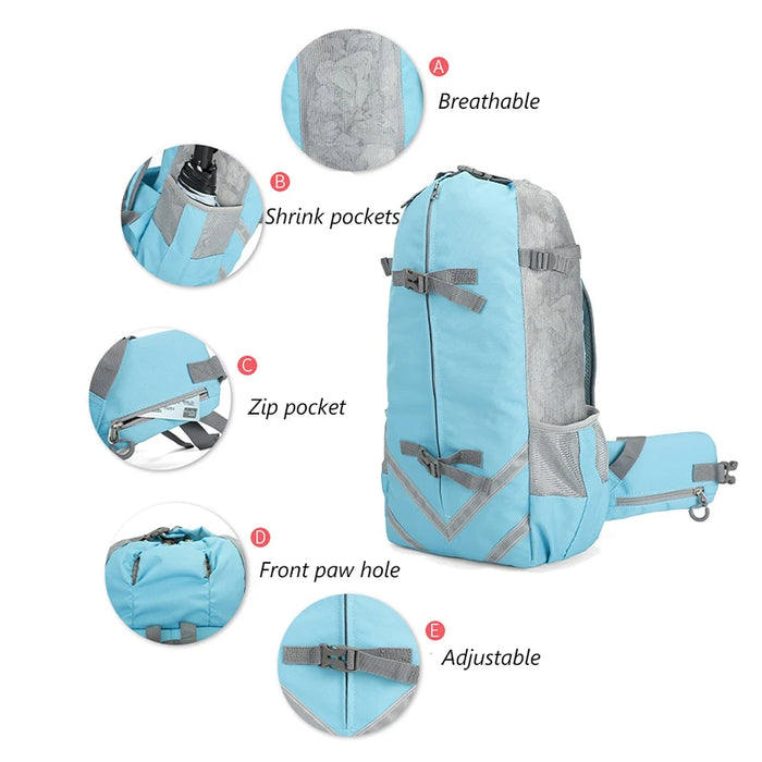 ANYWAGS Pet Carrier Gray Medium Size Travel Riding Carrying Backpack for Small Medium Dogs with Supply Pocket
