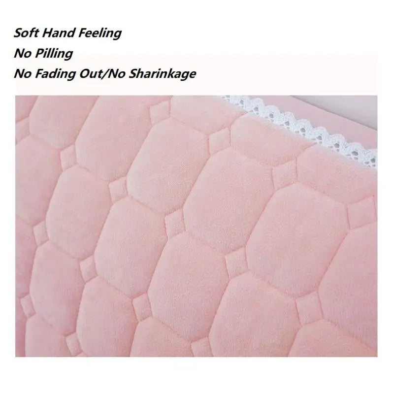 Anycozy Headboard Cover Beige Cube Pattern Super Soft Smooth Quilted Velvet Bed Back Dust Protector Cover 200x70cm