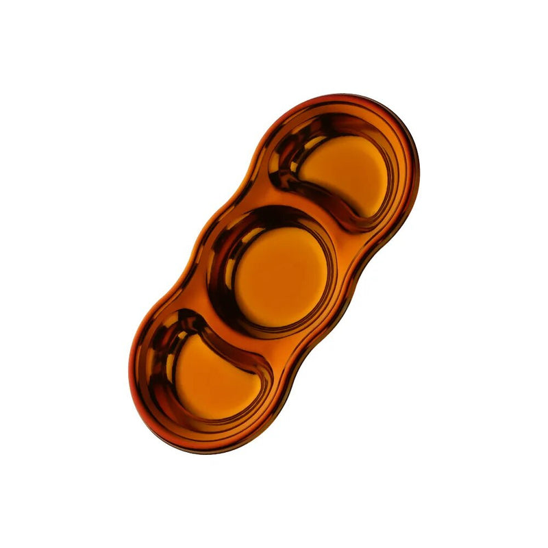 Anygleam Red Rainbow Stainless Steel 3 Grid Seasoning Sauce Dish Plates Dipping Kitchenware