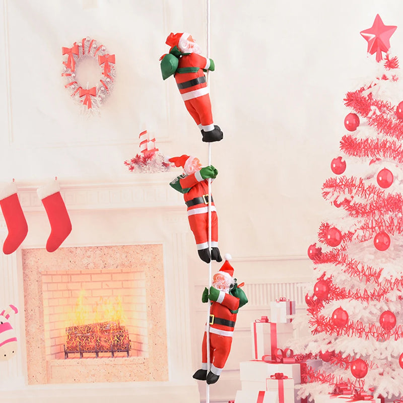 ANYDECO Christmas Tree Pendant Santa Claus Climbing Rope Hanging Holiday Ornament