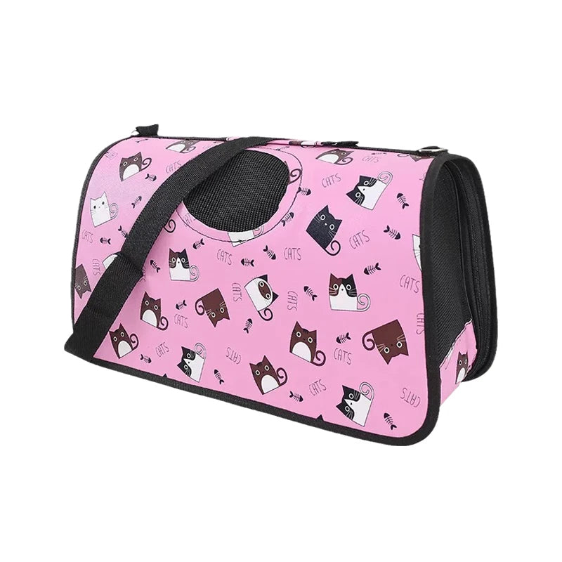 ANYWAGS Pet Carrier Small Big Eyed Cat Print Shoulder Sling Bags for Small Pet Carrying Accessories
