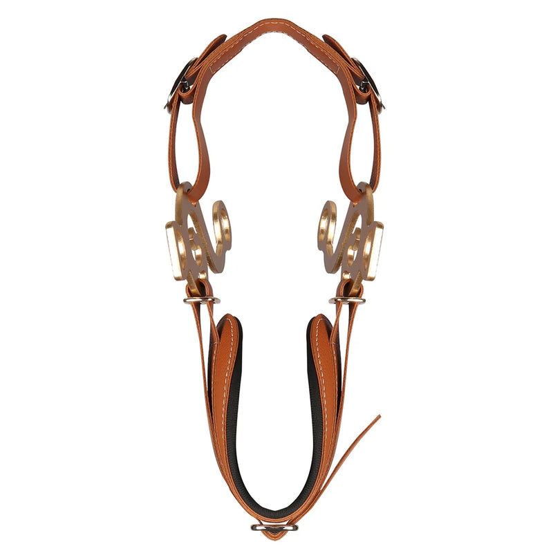 ANYHOUZ Hackamore Horse Bit Brown Premium Adjustable Bitless Bridle For Horses Comfortable And Durable