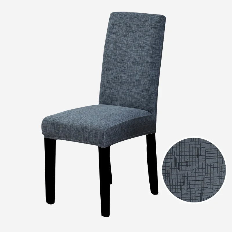Anyseat Chair Cover Dark Grey Linear Pattern Design with Anti-Dirt and Elastic Material for Dining Room Kitchen Wedding Hotel Banquet Restaurant
