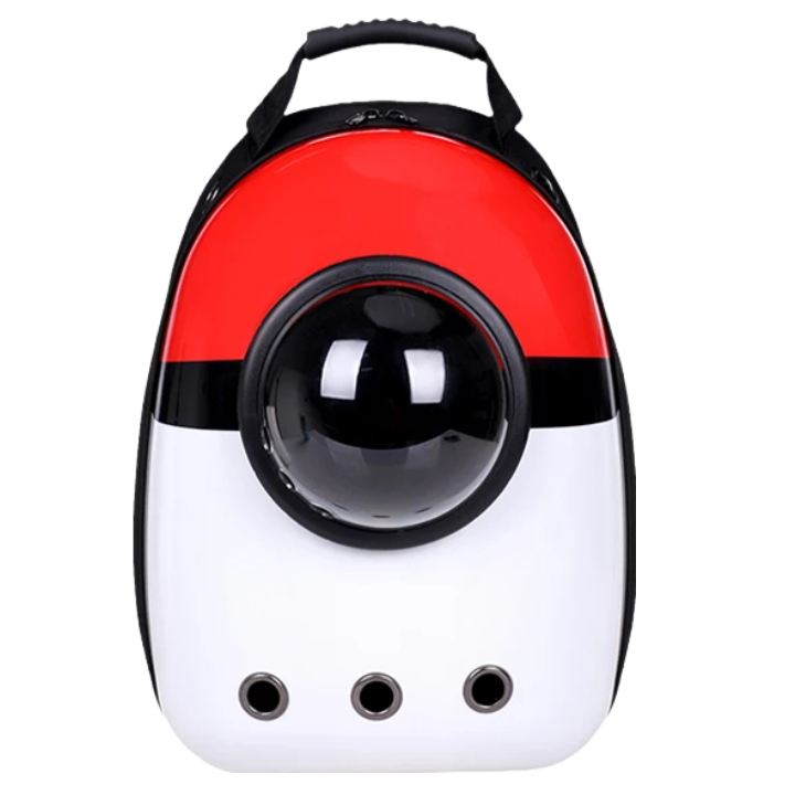ANYWAGS Pet Carrier Red and White No Print Breathable Space Capsule Travel On the Go Bag For Pev