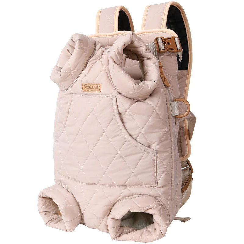 ANYWAGS Pet Carrier Pink Cozy Backpack for Winter with Hoodie and Pockets for Pet Supplies for Small to Medium Dogs