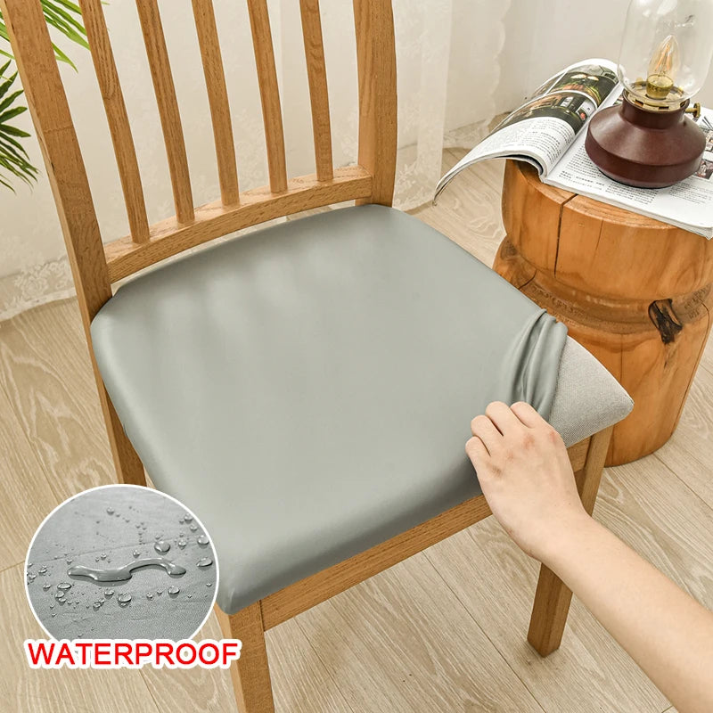Anyseat Chair Cover Plain Grey Stretch Seat Cover for Home Dinning Kitchen Washable Removable