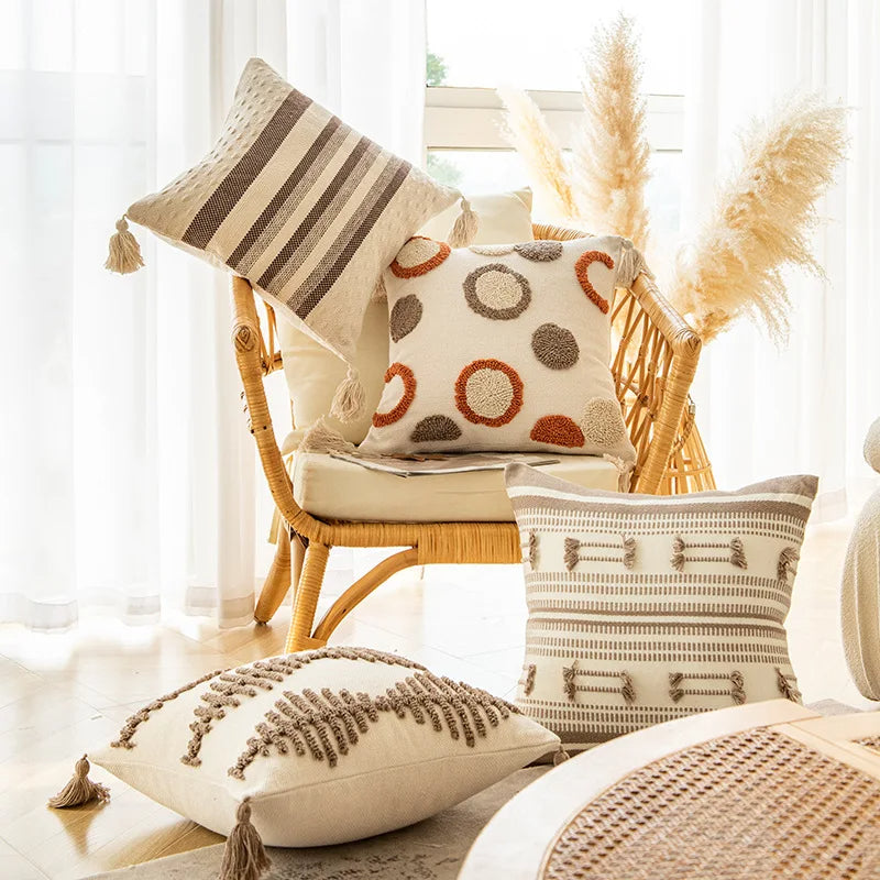 Anypillow Pillowcase 3D Circle Embroidered Decorative Cushion Cover