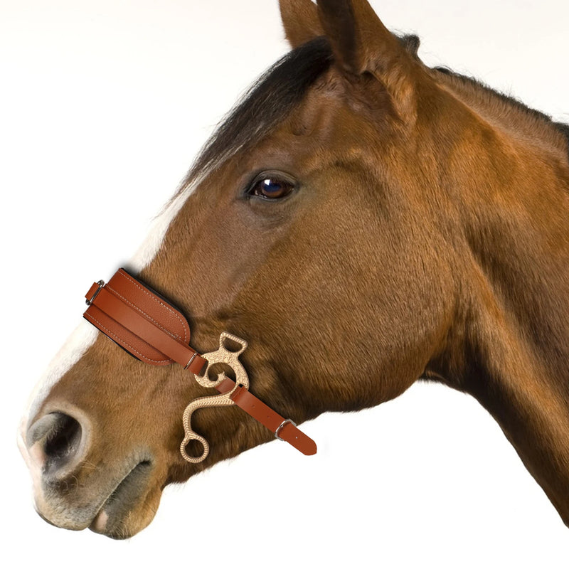 ANYHOUZ Hackamore Horse Bit Brown Premium Adjustable Bitless Bridle For Horses Comfortable And Durable