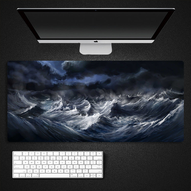 ANYMOB Mouse Pad Black 400X800X3MM Abstract Computer Keyboard Pad Non-Slip Rubber Mat