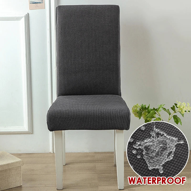 Anyseat Chair Cover Dark Grey Corn Kernels Waterproof Universal Size for Dining Room Stretch Seat Slipcovers