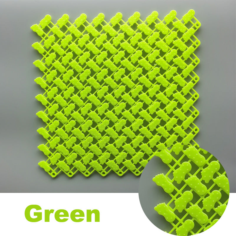 Anymat Splicing Mat Green 25x25cm 20Pcs DIY Non Slip Bathroom Mat Mesh Drainage Massage Floor Carpet