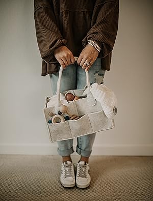 Anysort Mommy Diaper Bag Light Grey Organizer Multifunctional Newborn Things Nursery Stackers and Caddies Pouch Large Storage