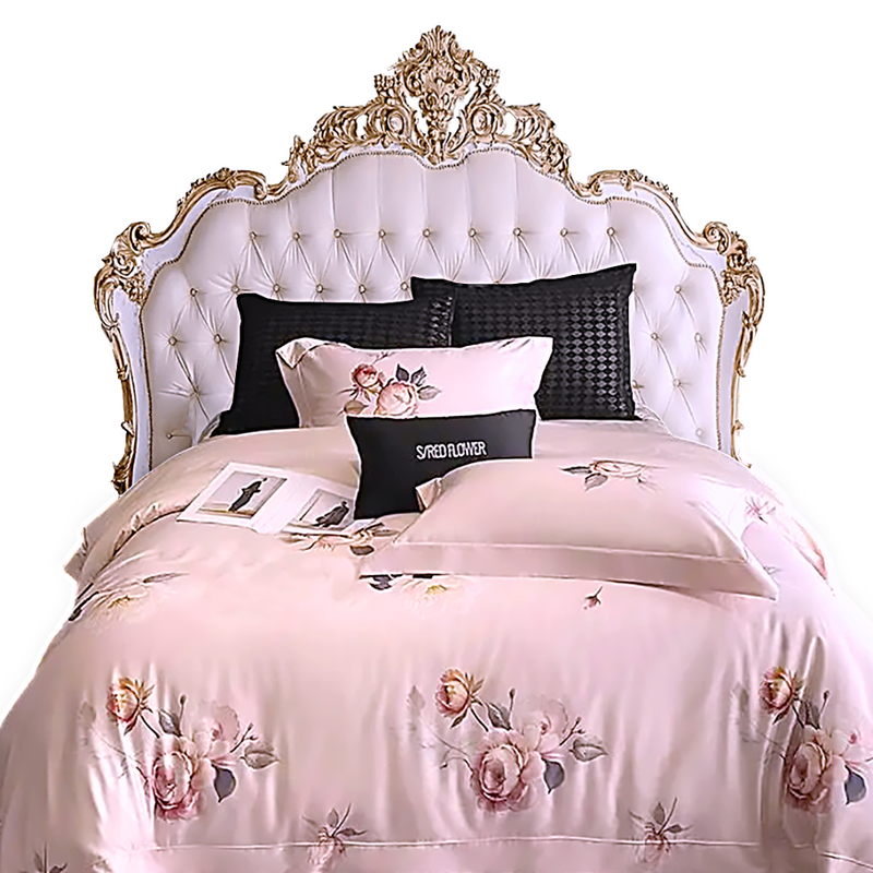 Anycozy Bedding Set Dusty Pink Duvet Cover Flat Bed Sheet with Zipper Closure and Pillowcases Bedroom Decor