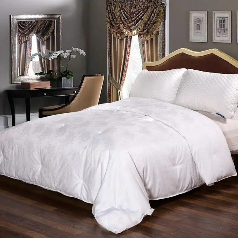 ANYHOUZ Duvet Cover White Ultra Soft Cotton Quilt Bed Comforter 1500G