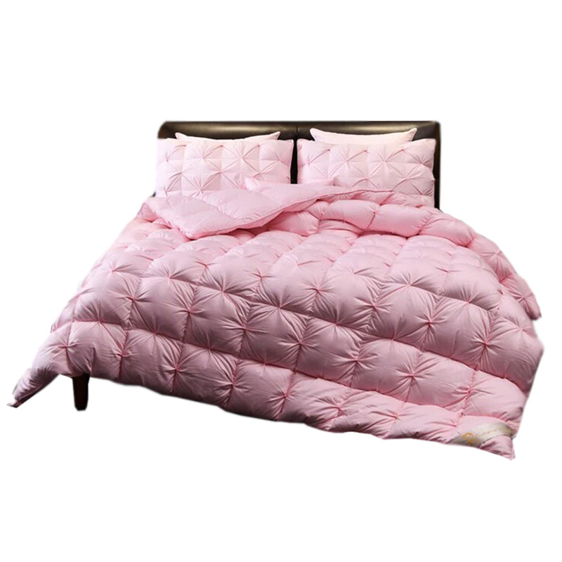 ANYHOUZ Duvet Cover Pink Luxury Breathable Puffer Bed Comforter