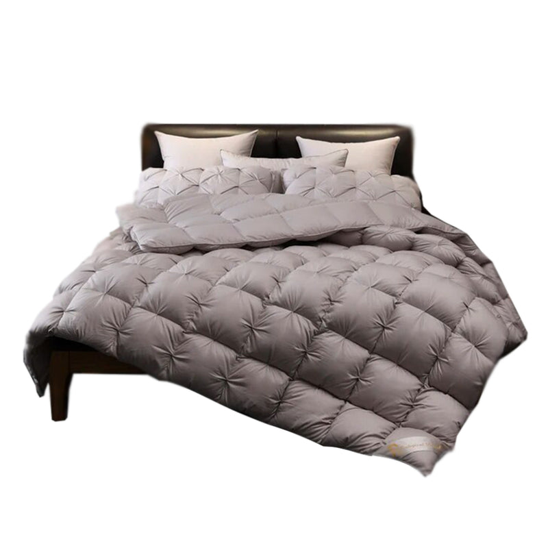 ANYHOUZ Duvet Cover Dark Grey Luxury Breathable Puffer Bed Comforter